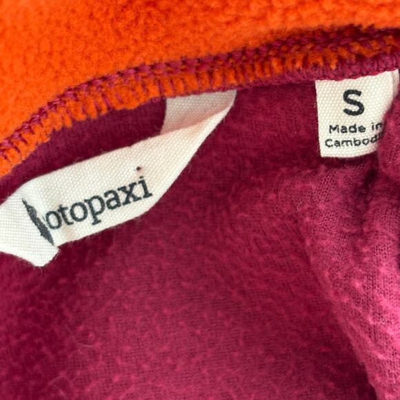Cotopaxi Raspberry Pink Canyon Orange Amado Quarter Zip Fleece Pullover - Picture 11 of 12